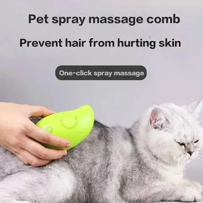 Brosse à vapeur électrique, Peigne à spray pour poils de chat, et Massage pour toilettage des animaux