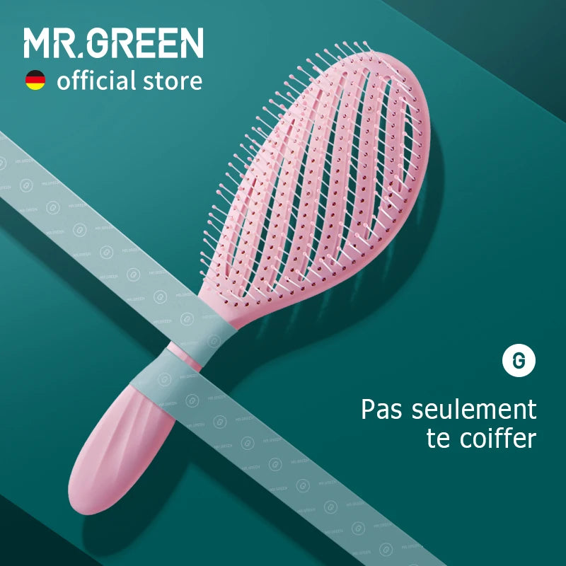 Brosse aérée, massage, coiffage, démêlant, séchage, cheveux mouillés/secs, bouclés.