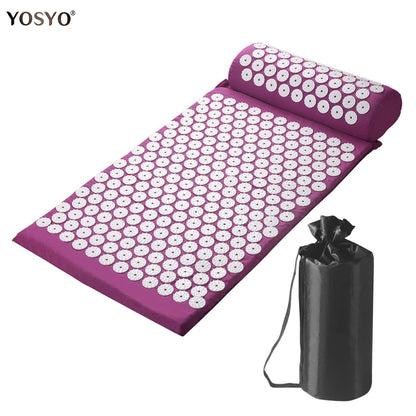 Coussins de massage yoga violets avec grands points de contact pour le cou, le dos et les pieds