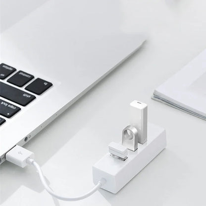 Hub USB 2.0 avec alimentation 4 ports haute vitesse, adaptateur ABS