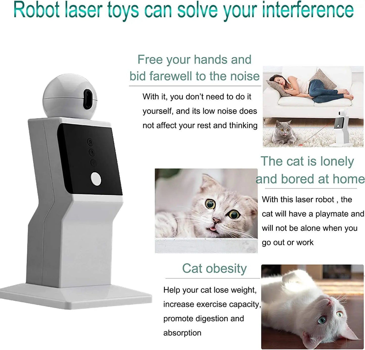 Automatic Laser Cat Toy - Random Interaction - Exercise for Cats and Dogs