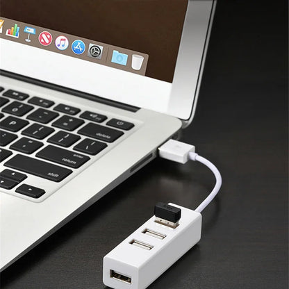 Hub USB 2.0 avec alimentation 4 ports haute vitesse, adaptateur ABS