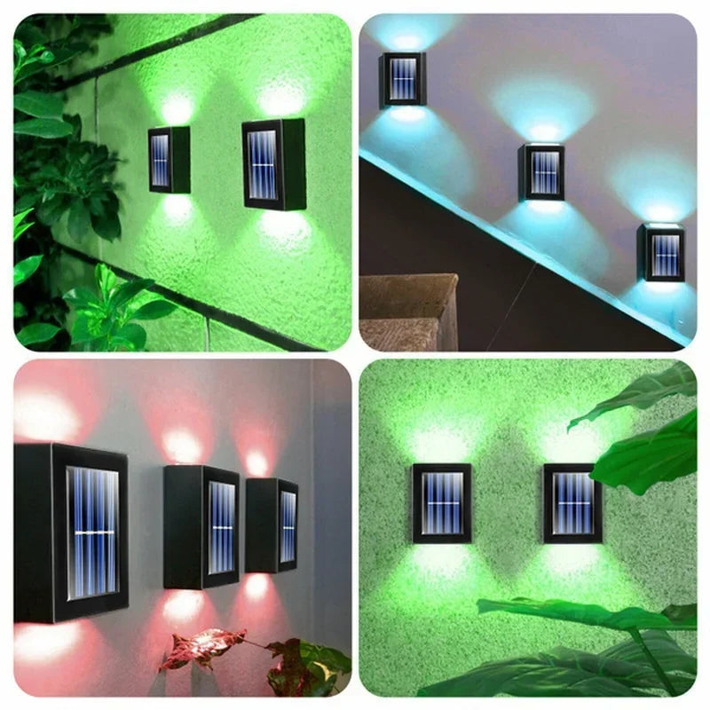 Spots Solaires Haut et Bas Extérieurs - Lampe Murale Jardin Étanche