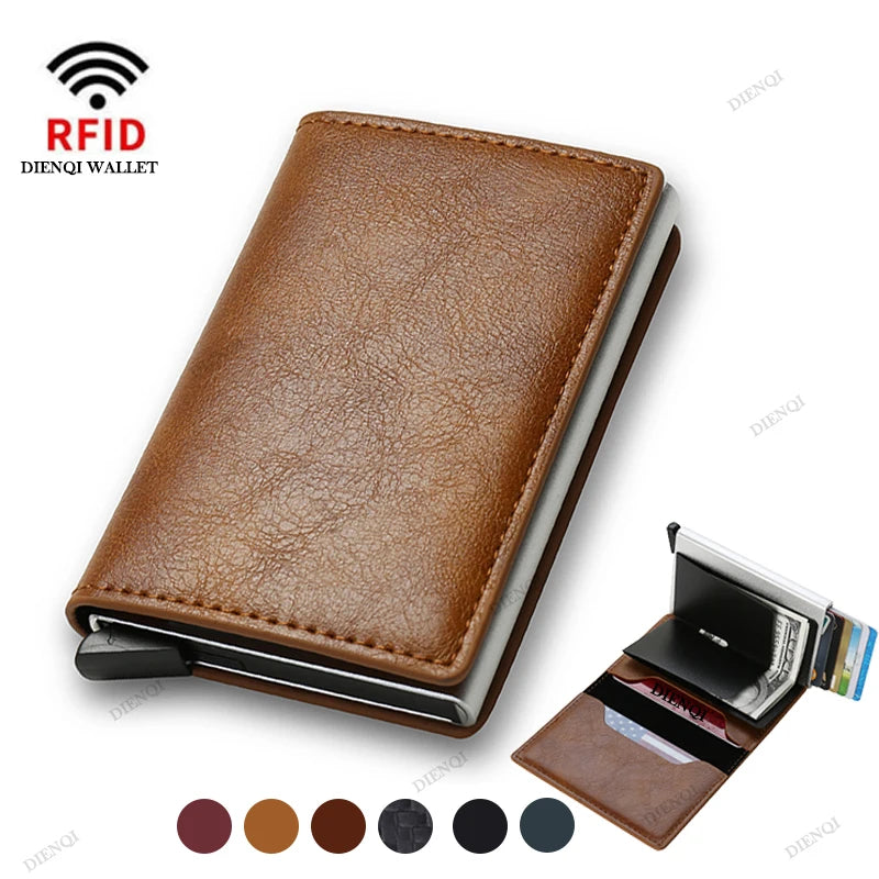 Porte-cartes anti-vol RFID, portefeuille minimaliste, slim, cash, carte