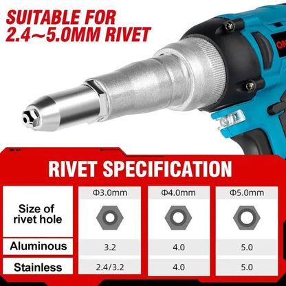 Riveteuse électrique sans fil 20000N batterie 18V