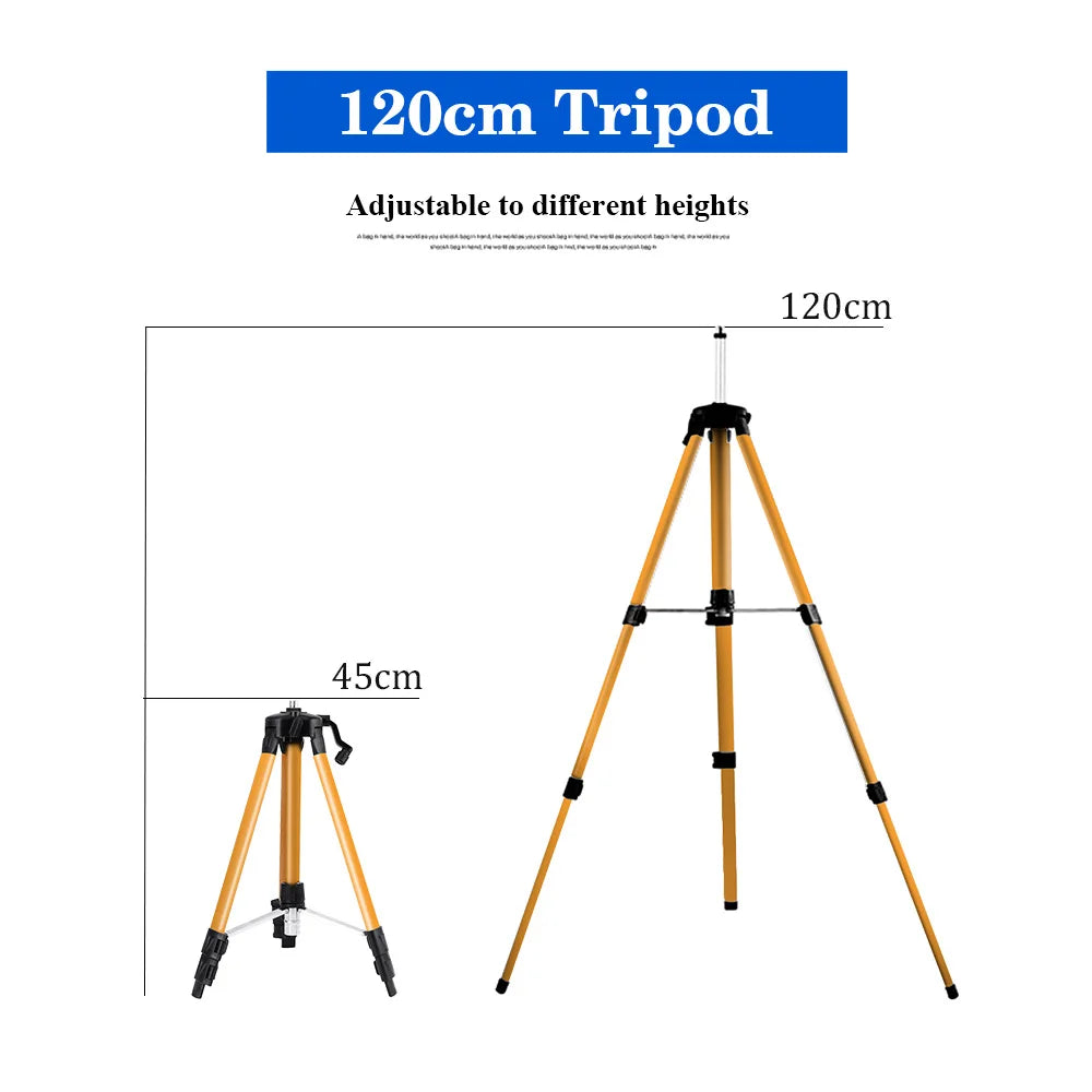 Laser Level Tripod Adjustable Height Metal Bracket With 5/8" Adapter Anti-corrosion coating