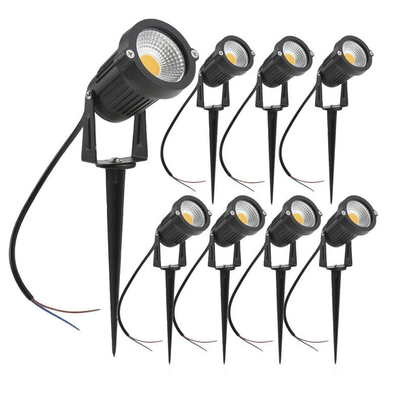 Éclairage LED Jardin Extérieur Étanche 220V/110V/12V 5W, Projecteurs Paysage IP65