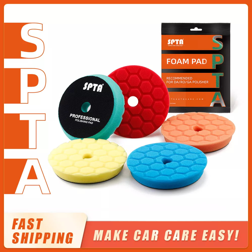 SPTA 3"/5"/6" Tampons de Polissage pour Voiture, 5pcs, Buffing Pads Polisseuse