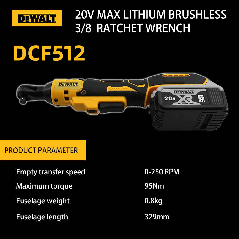 Dewalt Electric Ratchet Wrench DCF512 20V Battery Cordless Driver DCF512 Removal Screw Nut 3/8" Driver Power Tools Impact wrench