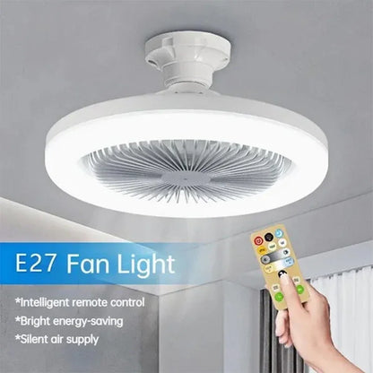 Ventilateur plafond intelligent 3-en-1 télécommande éclairage E27 chambre salon