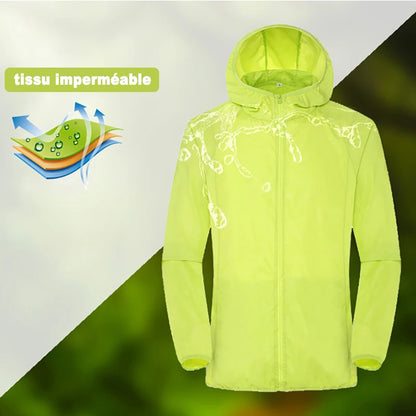 Veste Camping Imperméable Homme Femme - Protection UV - Séchage Rapide - Poche